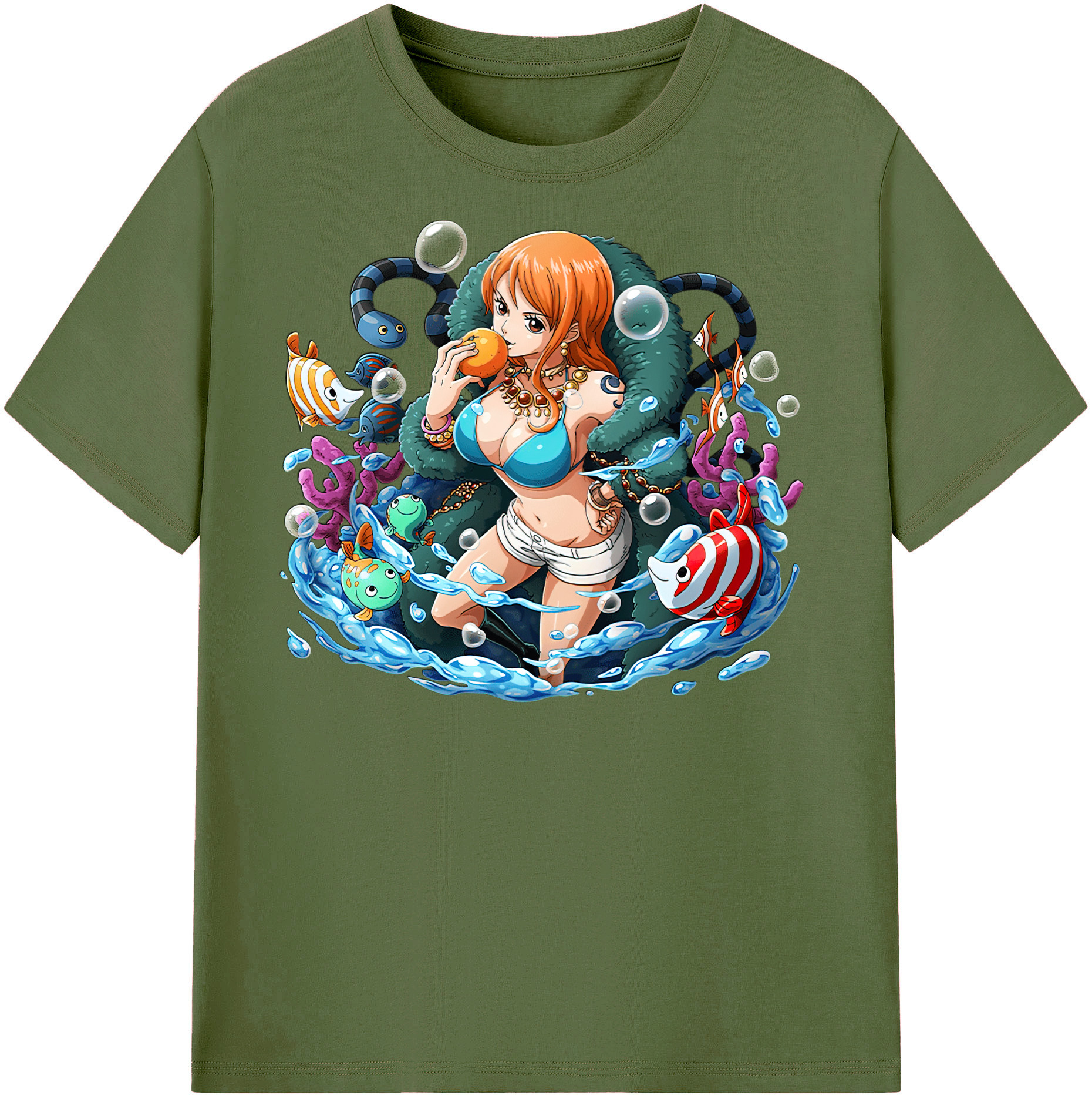 ワンピース ナミ ONE PIECE Nami 綿100％半袖Tシャツ（フロントプリント）